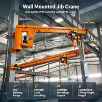 Grue murale à bras articulé flexible avec palan électrique, hauteur de levage personnalisable pour les travaux de manutention en usine intérieure