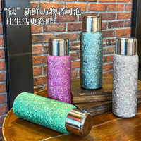Tasse isotherme en titane pur, design droit, double paroi, avec infuseur à thé, gourde de voyage grande capacité, emballage coffret cadeau