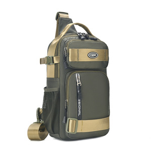 Logo personnalisé de haute qualité noir résistant à l'eau Oxford sac à dos bandoulière poitrine sac à bandoulière en plein air voyage sacs à bandoulière pour hommes - Product Image 1