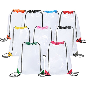 Wholesale Custom Printed Logo Clear Drawstring <b>Bag</b> Waterproof Pvc <b>String</b> <b>Bag</b> Sports Gym Transparent Drawstring Backpacks - Product Image 4