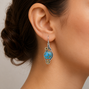 Orecchini floreali vintage, orecchini pendenti a forma di fiore, gioielli di moda in stile retrò per donna - Product Image 2