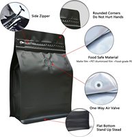 Sachet Doypack Personnalisé à Fond Plat avec Fermeture Éclair, Sachet en Plastique Refermable en Feuille d'Aluminium pour Emballage de Grains de Café et Aliments