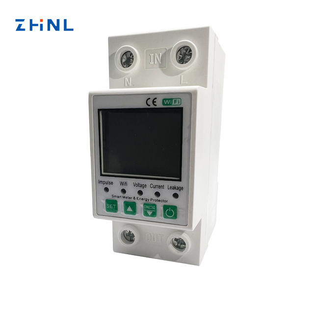Adjustable DIN Rail Mount Voltage Protector - Overcurrent Over/Under Voltage Protection Output Stabilizer with Digital Screen