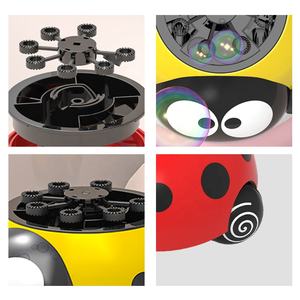 Juguete automático para tirar del bebé, máquina sopladora de burbujas de dibujos animados con mariquita de solución de burbujas, juguetes iluminados para niños con burbujas - Product Image 4