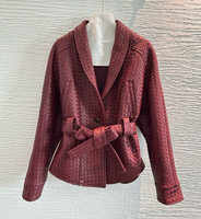 Nouvelle veste biker en peau de mouton véritable pour femme, collection début d'automne, couleur unie, avec sangles de fixation faites à la main