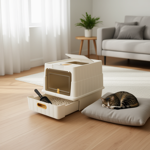 Lettiera per gatti Purrfect Drawer 65L in plastica, manuale, con vassoio rimovibile e paletta inclusa - Product Image 2