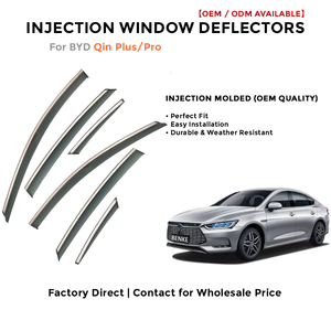Déflecteurs de vitres latérales à injection, visières pare-pluie pour BYD Qin Plus / Pro, déflecteurs de vent, accessoires automobiles - Product Image 2