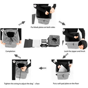 Bolsa de Transporte para Mascotas, Cesta para Bicicleta, Mochila de Transporte para Perros y Gatos con Bolsillos Laterales Grandes y Correa de Hombro Acolchada - Product Image 3