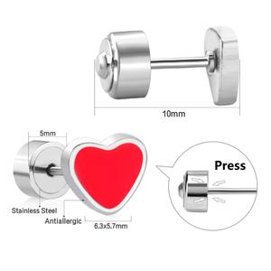 Pendientes de Moda para Mujer, Chapados en Oro, de Acero Inoxidable, Pendientes Simples con Forma de Corazón - Product Image 6