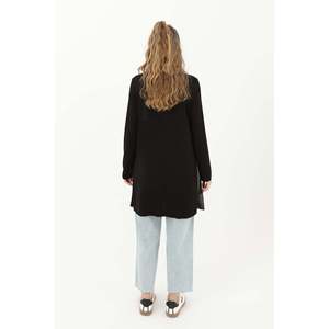 Blusa Negra de Cuello Alto para Mujer Puane con Elegante Detalle de Tul - Top Femenino de Manga Larga para Ocasiones Especiales - Product Image 2