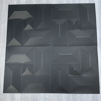 Panneau mural 3D moderne en PVC noir imperméable et facile à installer Décoration murale