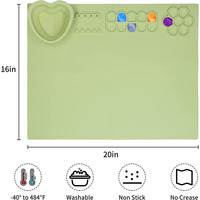 Tapis en silicone écologique et mignon pour la coulée de résine, tapis antidérapant pour la peinture et l'artisanat avec gobelet de nettoyage