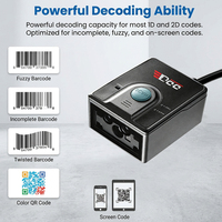 Escáner de Códigos de Barras 2D OCR EDOO F43-MRZ, Lector de Pasaportes y Códigos QR, Motor de Escaneo Integrado USB RS232 para Kiosco