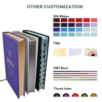 Service d'impression de livres sur mesure le plus vendu en usine, avec logos estampés à chaud, styles personnalisés, couverture en cuir PU pour Bible