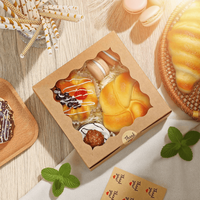 Boîtes à biscuits personnalisées en plastique alimentaire avec fenêtre pour boulangerie, sushis et pâtisseries, avec logo en relief et emballage cadeau
