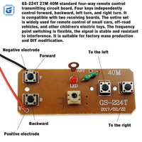 Lixinzhuo GS 156 208 27M40M Placa de Circuito de Control Remoto de Cuatro Vías, Módulo Transmisor Receptor, Placa Base PCBA para Coche de Juguete, 3.6-6V