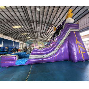 Kids backyard party wet bounce house dual lane <b>inflatable</b> lightning <b>water</b> <b>slide</b> commercial - Product Image 3