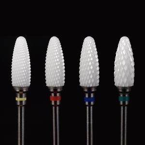 Fraise conique en céramique pour ongles, forme balle, pour nettoyage des cuticules, élimination de la poudre acrylique, outil rotatif de manucure - Product Image 1