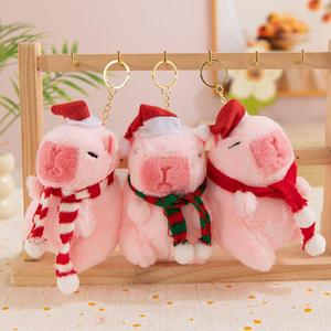 New giáng sinh đồ chơi cho trẻ em Nâu capybara phim hoạt hình sang trọng siêu mềm Thú nhồi bông búp bê và Keychain Quà Tặng - Product Image 4