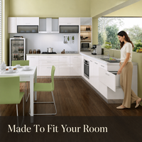 Set Kabinet Dapur Kayu Solid Modern Lapis Lacquer Grosir untuk Villa, Pengiriman Cepat, Ukuran Kustom, Perlengkapan Soft Close, OEM ODM, Grosir