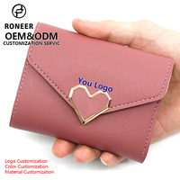 Nouveau Portefeuille Minimaliste en Cuir PU pour Femmes, Petites Bourses à Monnaie, Portefeuilles Courts pour Filles et Porte-Monnaie Billeteras Para Mujer