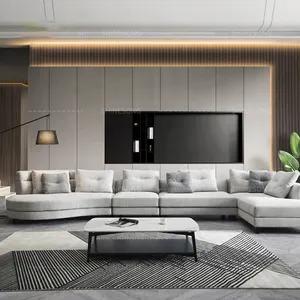 hotel reception recliner wooden frame white sofa set furniture living room linen fabric sofa