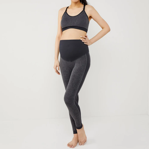 Wholesale Women Breathable <strong>Maternity</strong> Activewear Leggings Compression Seamless Pregnancy Workout Yoga Gym Pants Over the Bump - Product Image 6