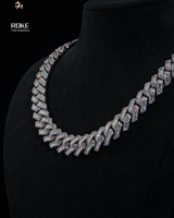 Chaîne cubaine en diamant de laboratoire taille baguette en gros |   Collier de luxe pour homme en or 9K/10K/14K/18K |   Certifié IGI/GIA