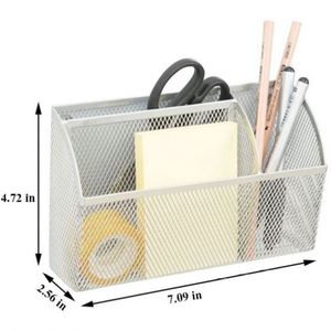 Magnetic Pencil Holder 3 Grid Mesh <b>Shelf</b> for Whiteboard Refrigerator Locker Organizer for Home School Office - Product Image 3