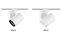 CE RoHS lampu jejak langit-langit hitam putih, lampu sorot langit-langit Hotel Kantor Club Shop aluminium 220V 240V 40 30 Watt Cob Led