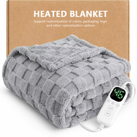 Couverture chauffante électrique en flanelle polaire, couverture chauffante douce et chaude, lavable en machine, couverture d'hiver, OEM ODM en gros