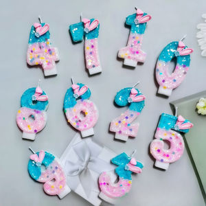 Adorno de Pastel de Cumpleaños con Orejas de Conejo, Vela Digital, Accesorio Atractivo, Imprescindible para Todo Tipo de Fiestas - Product Image 1