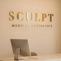 Enseigne en lettres 3D en acier inoxydable / Logo d'entreprise personnalisé en métal - Publicité extérieure et décoration de bureau - Étanche IPX6