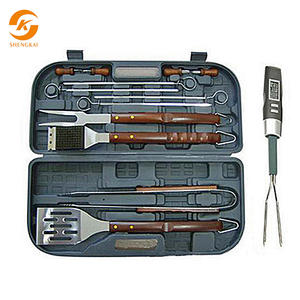 Nuevo modelo regalo 14PCS barbacoa conjunto Parrilla de acero inoxidable accesorios para gas griller - Product Image 1