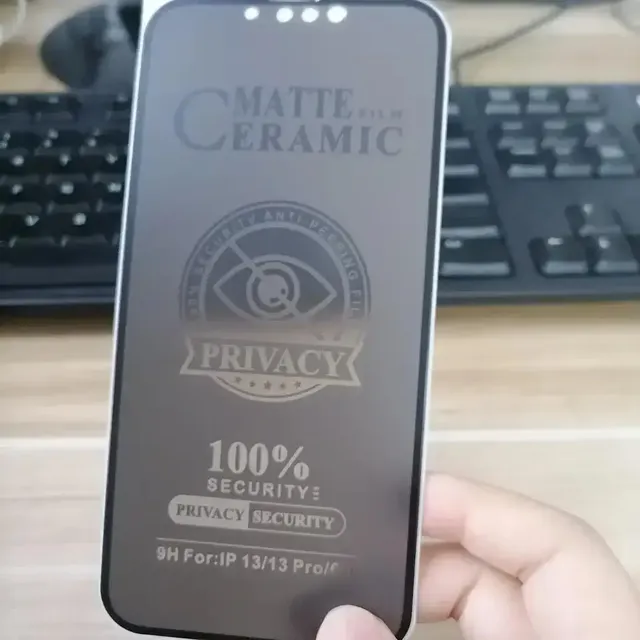 Anti Spy Flexible Ceramic Security Anti-Fingerprint Full Coverage Temper Glass Shield Film Matte Privacy Screen Protector for