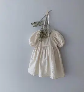 2020 модное платье из хлопка и льна в Корейском стиле для девочек