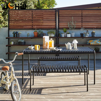 Vente directe d'usine de meubles de patio de restaurant en aluminium ensemble de table à manger d'extérieur ensemble de chaises de bistro à café en métal