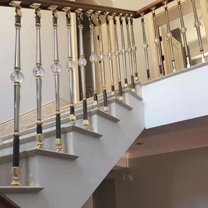 Thanh Lịch Hiện Đại Hợp Kim Nhôm Cầu Thang Cột Với Thủy Tinh Pha Lê Hạt Lan can & Tay vịn Tùy Chỉnh Cho Khách Sạn Sử Dụng - Product Image 2