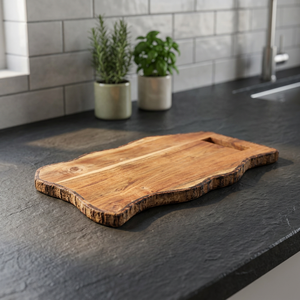 Planche à découper en bois d'acacia épaisse, écologique, avec motif floral, personnalisable, pour la cuisine, la découpe et la préparation des repas - Product Image 2