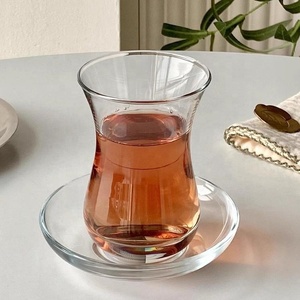 Juego de Tazas de Té Turcas al por Mayor, <span class=keywords><strong>Vasos</strong></span> de Vidrio Transparente con Platillo, Juego de Tazas de Café Árabe - Product Image 3