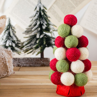Nouveauté 2024, boules de décoration de Noël intérieures écologiques en laine 100%, tendance, taille personnalisable, emballées