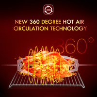 Four à air chaud en acier inoxydable, four grille-pain, cuire, griller, mijoter et plus encore, déshydrateur alimentaire, broche à rôtir, friteuse à air vapeur