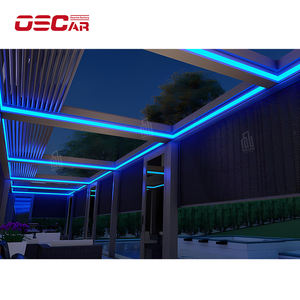 Jardin bioclimatique extérieur Garage voiture motorisé Pare-soleil en aluminium Feux <span class=keywords><strong>de</strong></span> toit rétractables Supports métalliques Gazebo Persienne Pergola - Product Image 1