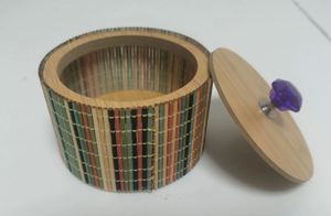 Caja Redonda de Madera para Almacenamiento de Cosméticos, Caja de Pan con Tapa, Cajas y Contenedores de Almacenamiento para Uso Doméstico, Regalos Promocionales - Product Image 2