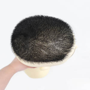 Toupet da <span class=keywords><strong>Uomo</strong></span> per Capelli Corti Sistema di Sostituzione Capillare Nero Naturale Base Interamente in PU Pelle Sottile Toupet in Capelli Umani 100% Veri per <span class=keywords><strong>Uomo</strong></span> - Product Image 3