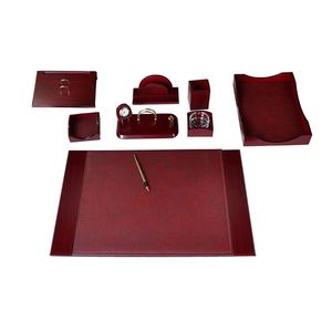 Juego de Escritorio de Cuero y Madera, Organizador de Oficina y Accesorios, Organizadores de Escritorio Elegantes, Suministros de Oficina - Product Image 3