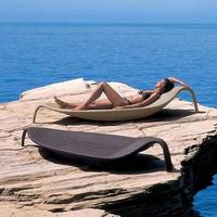 Chaise longue en forme de feuille pour l'extérieur, patio, piscine, chaise longue en rotin
