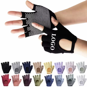 Gants de Pilates sans doigts en silicone pour femmes avec logo personnalisé, antidérapants - Sans soutien, pour Pilates, ballet, gym, entraînement, musculation - Product Image 1