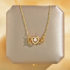 Collar con colgante de joyería de moda, venta al por mayor, acero inoxidable, número 520 romántico, cadena con colgante de corazón, regalo de San Valentín - Product Image 3