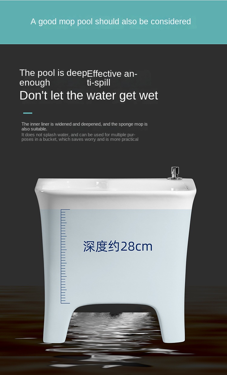 Bathroom mop pool balcony bathroom mop sink automatic revolving basket floor mop bucket